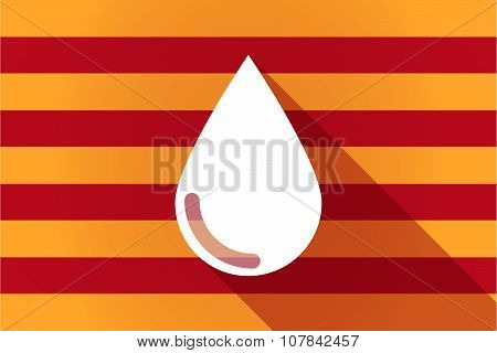Long Shadow Catalonia Vector Flag With A Blood Drop