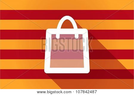 Long Shadow Catalonia Vector Flag With A Shopping Bag
