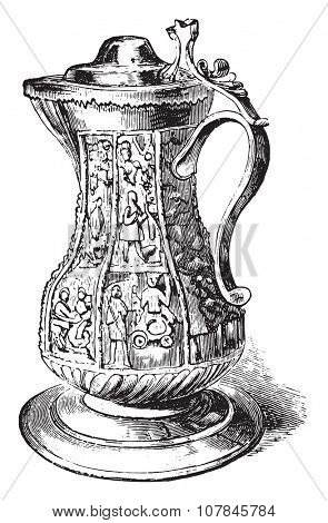 Pitcher from Shakespeare, vintage engraved illustration. Industrial encyclopedia E.-O. Lami - 1875.