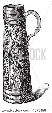 Canister stoneware, vintage engraved illustration. Industrial encyclopedia E.-O. Lami - 1875.