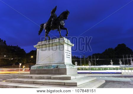 Statue Of Guillaume-henri Dufour In Geneva, Switzerland