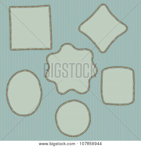 Hand Drawn, Doodle Style Creative Decorative Frames. Vector Illustration