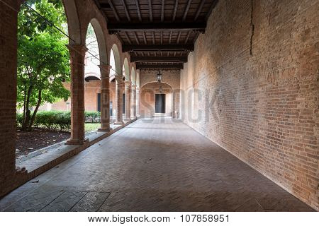 Interior Cloister Of A Little Curch In Italy