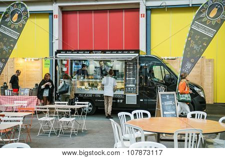 Food Truck In France Selling Bio Food