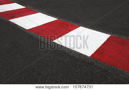 Texture Of Race Asphalt And Curb Grand Prix Circuit