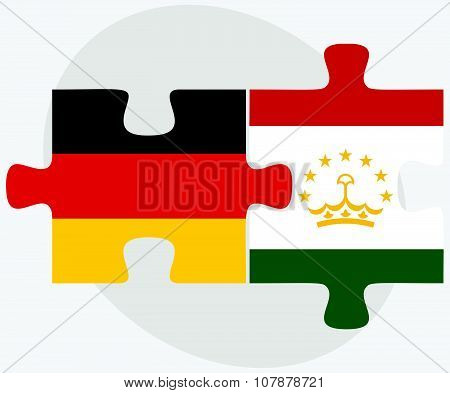 Germany And Tajikistan Flags