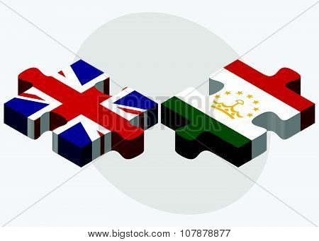 United Kingdom And Tajikistan Flags
