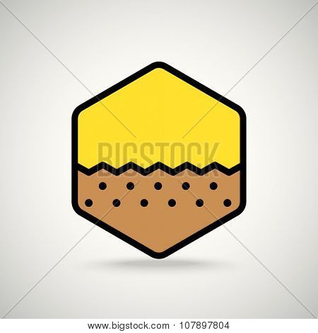 Brown ground. Appication or web interface icon