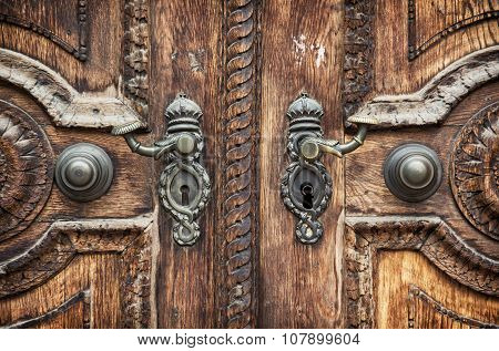 Old Wooden Hand-carved Door