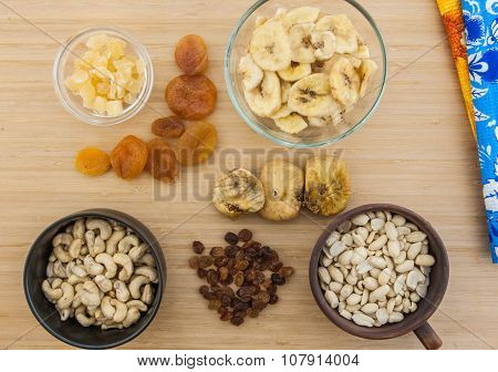 Dried fruits and the nuts