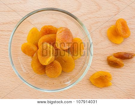 Dried apricots in the glassy pialat