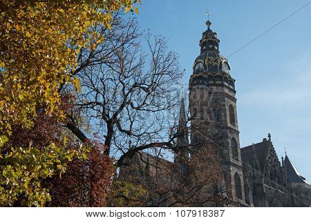 Saint Elisabeth Cathedral And Autumn Trees