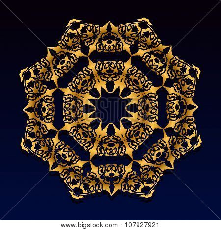 Vintage gold lace ornament