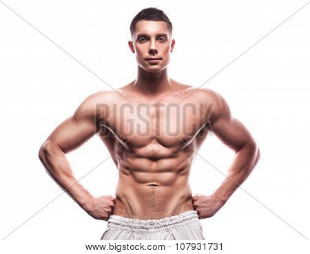 portrait of athlete bodybuilder man