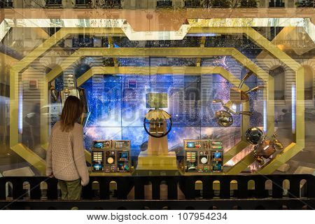 Christmas Showcase Of Galeries Lafayette Shopping Centre.