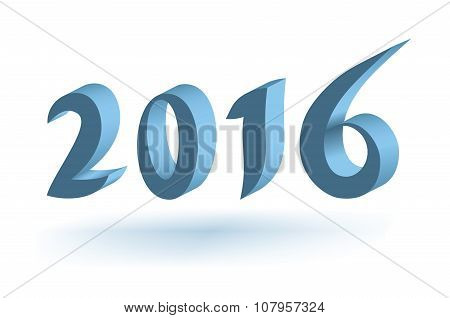 Year 2016 3D Text Design.