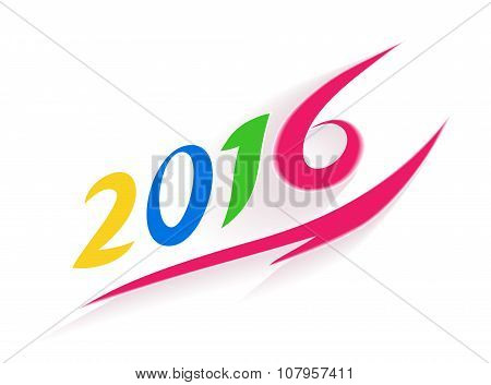 Year 2016 Colorful Text Design.