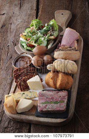 traditional ploughmans platter meal