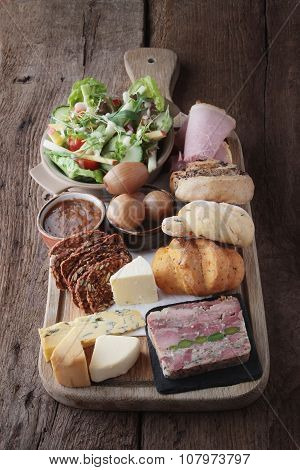 traditional ploughmans platter meal