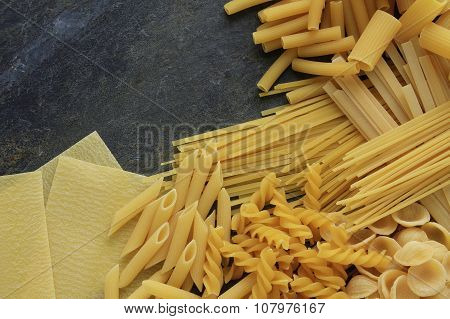 uncooked pasta selection