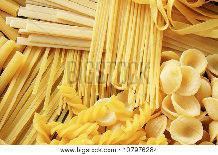 uncooked pasta selection