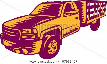 Pick-up Truck Woodcut