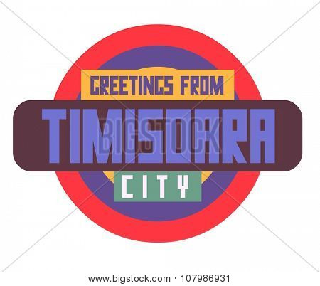 Timisoara beautiful city in europe. vector cartoon illustration