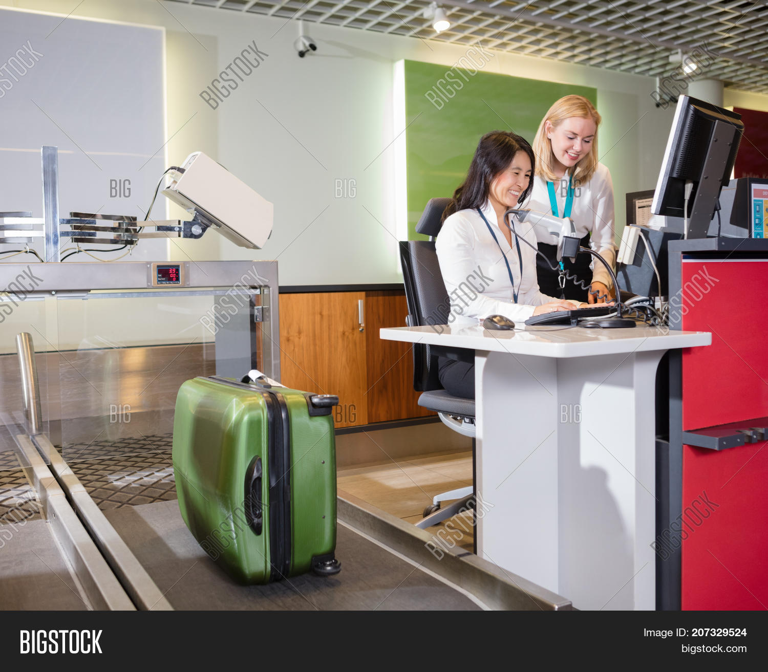 Staff Weighing Luggage Image & Photo (Free Trial) Bigstock