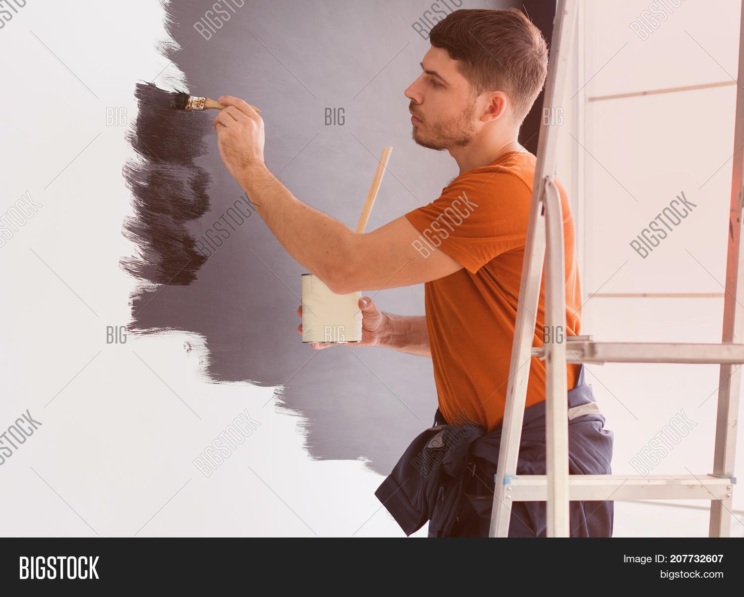 orange and black overalls