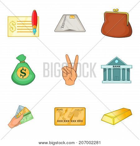 Banking house icons set. Cartoon set of 9 banking house vector icons for web isolated on white background