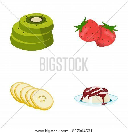 Fruits and other . Food set collection icons in cartoon style vector symbol stock illustration .