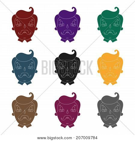Father icon in black design isolated on white background. Family holiday symbol stock vector illustration.