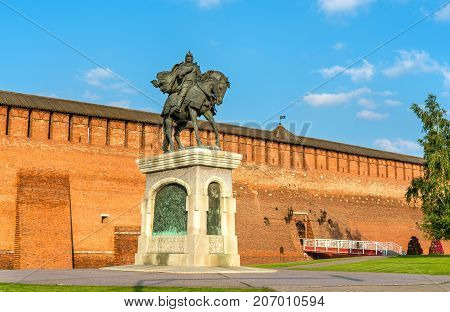 Equestrian monument to Dmitry Donskoy in Kolomna, Moscow Region, the Golden Ring of Russia