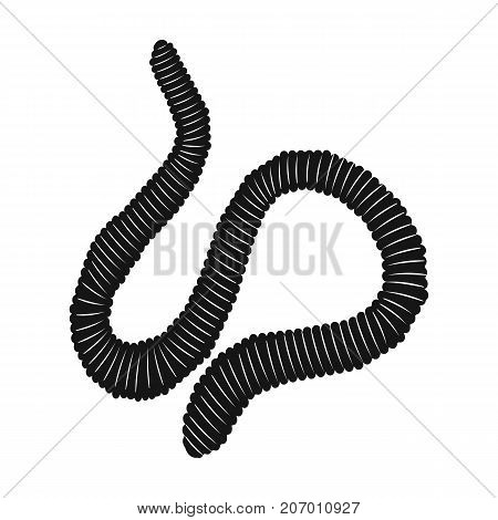 A worm, a boneless animal. Earthworm single icon in black style vector symbol stock isometric illustration .