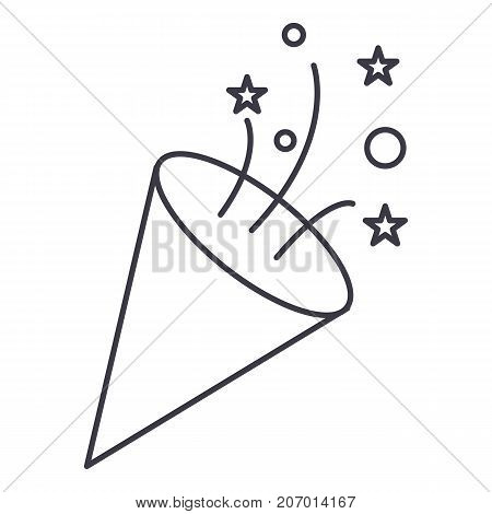 flapper, petard vector line icon, sign, illustration on white background, editable strokes