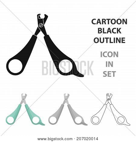 Pet nail clippers icon in cartoon design isolated on white background. Veterinary clinic symbol stock vector illustration.