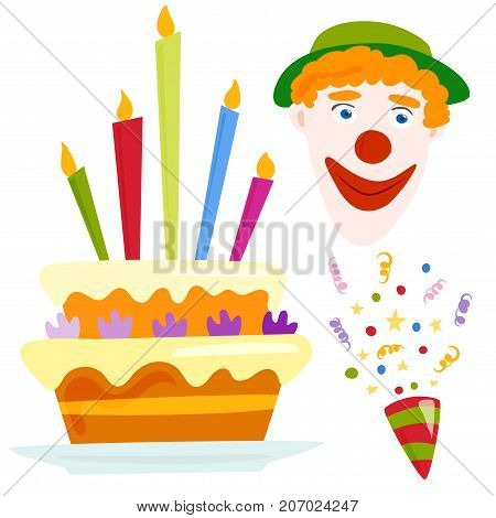 Party icons celebration happy birthday surprise decoration cocktail champagne event anniversary hat collection. Fun confetti and flags symbols present entertainment vector illustration.