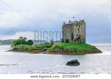 Castle Stalker  On A Small Island In Loch Linnhe, Scotland