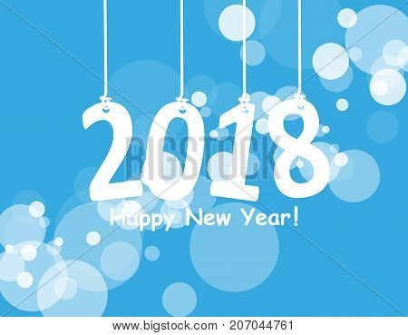 2018 White Paper Origami card or background.Happy New Year. Merry Christmas. Vector