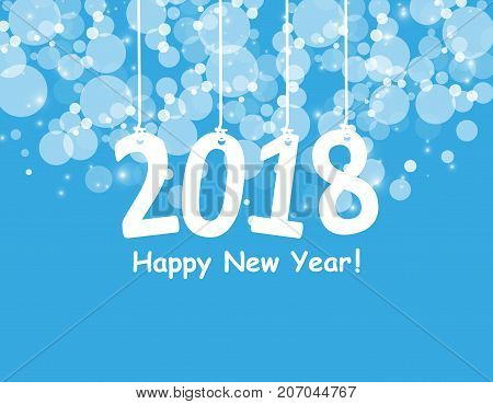 2018 White Paper Origami card or background.Happy New Year. Merry Christmas. Vector