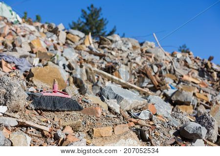 Amatrice Lazio Italy 24 August 2016. Earthquake Center Of Italy With Magnitude 6.5 Scale Of Richter 