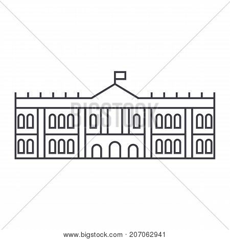 hermitage, museum vector line icon, sign, illustration on white background, editable strokes