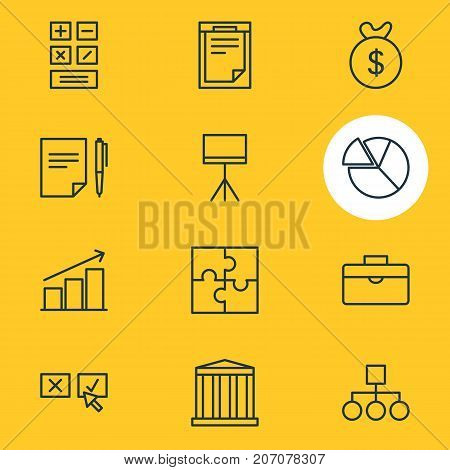 Editable Pack Of Recision, File, Scheme And Other Elements.  Vector Illustration Of 12 Business Icons.