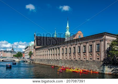 Copenhagen Denmark - september 3 2017: The Church of Holmen is a Parish church on the street called Holmens Kanal. It is famous for having hosted the wedding between Margrethe II of Denmark current queen of Denmark and Prince Henrik in 1967.