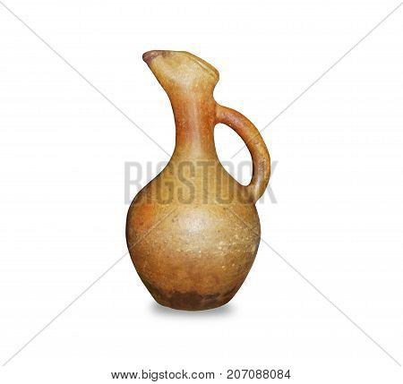 Georgian ancient ceramic jug made of clay for wine