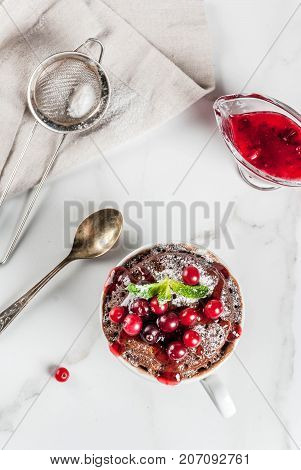 Chocolate Mugcake With Cranberry