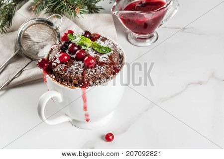 Chocolate Mugcake With Cranberry