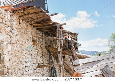 Pretare Marche Italy 24 August 2016. Earthquake center of italy with magnitude 6.5 scale of richter scale. Its destructive force.