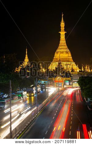 Sule pagoda in Yangon, Myanmar