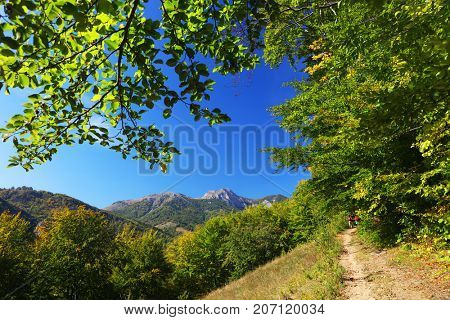 Mountain fall landscape in Cernei Mountains, Romania, Europe